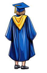 Graduate in blue robe, 