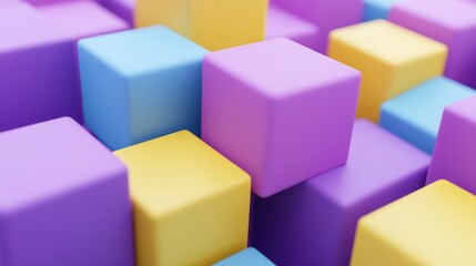 Obraz premium Vibrant Geometric Cubes: A Colorful Abstract Composition