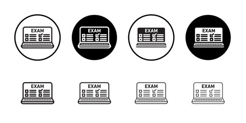 Fototapeta premium Online exam test icon Isolated flat vector in outline