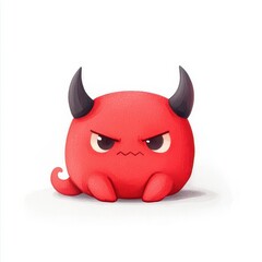 Obraz premium Watercolor style, A chubby cute Demon flat illustration, ultra-h