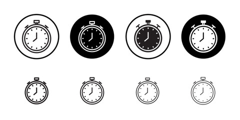 Stop watch icon Isolated flat vector in outline