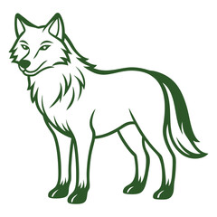 Wolf Line Art Vector Graphic.