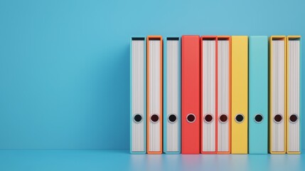 Fototapeta premium Colorful Organizers with Dividers on Blue Background
