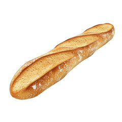 3d rendering icon baguette illustration png. cartoon minimal style on transparent isolated background.