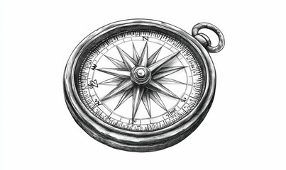 A compass with a detailed design.