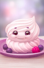 marshmallow with a smiling face