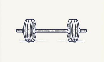Hand-drawn sketch of a barbell.