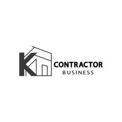 K. letter logo design constructor vector line illustration