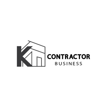 K. letter logo design constructor vector line illustration