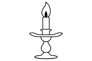 Candlestick Holder | isolated vector silhouette illustration on white background