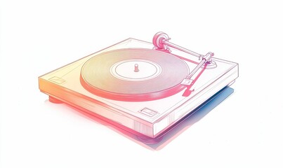 A record player with a stylus