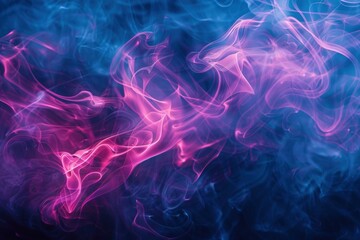 Obraz premium Abstract blue and pink smoke. AI.