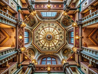 Ornate Ceiling Detail in Historic Building - Stunning Architectural Photography