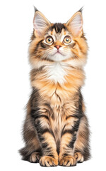 Obraz premium Maine Coon kitten, white background