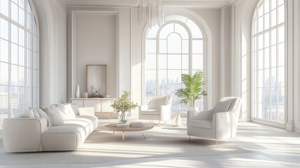 Bright and Elegant Modern Living Room Interior