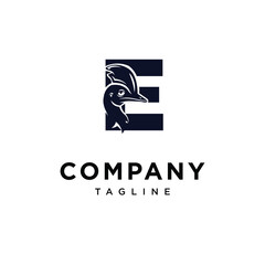 Fototapeta premium Letter E Cassowary Bird logo icon vector