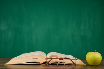 Front view teacher's day concept background with copyspace