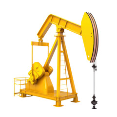 Oil pump jack machinery, white background