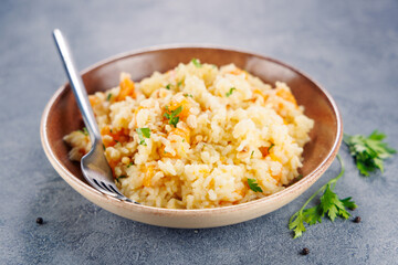 risotto with pumpkin, nuts and parmesan