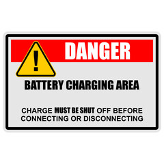 Danger, Battery Charging Area, Sign and sticker vector