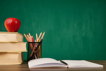 Front view teacher's day concept background with copyspace