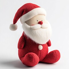 Plush Santa Claus Toy with Red Suit and White Beard