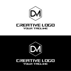 Fototapeta premium creative letter logo dm desain vektors