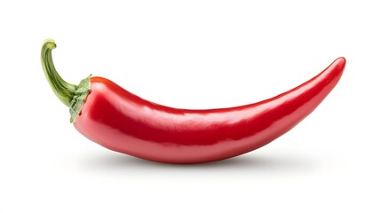 Red hot chili pepper isolated on a white background.