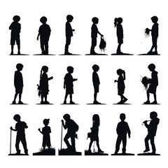Fototapeta premium people silhouette isolated human person male female business black generative Ai.