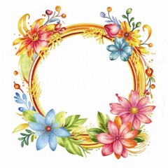 frame with flowers	