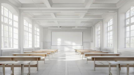 Obraz premium desk and board in classroom