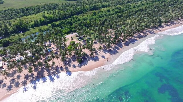 Aerial view of Playa La Entrada in Cabrera, Trinidad Sanchez Province, Dominican Republic