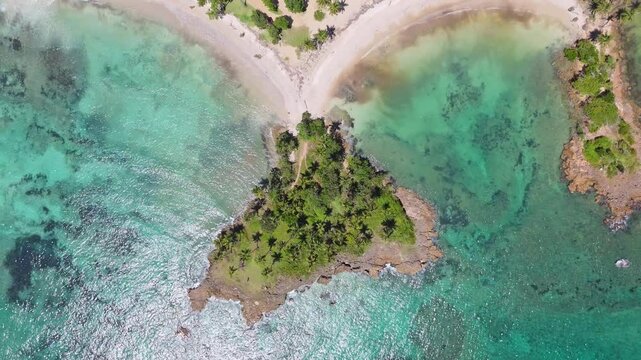 Top shot of Playa Los Coquitos in Maria Trinidad Sanchez, Dominican Republic