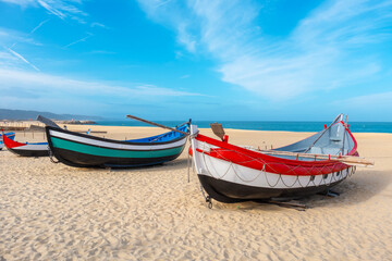 Fishing boats in Nazare. Portugal