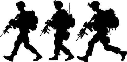 Soldier Silhouette Flat Vector Illustration