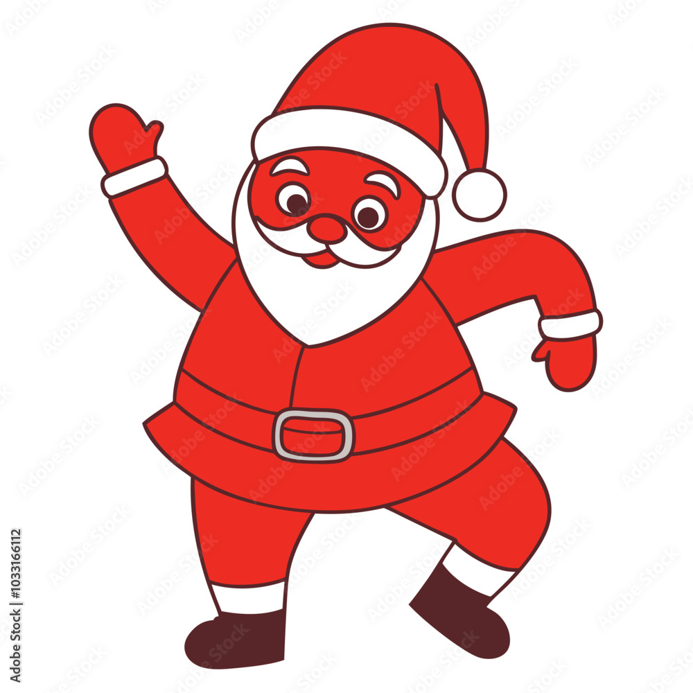 Poster Santa Claus Dance Art Vector.