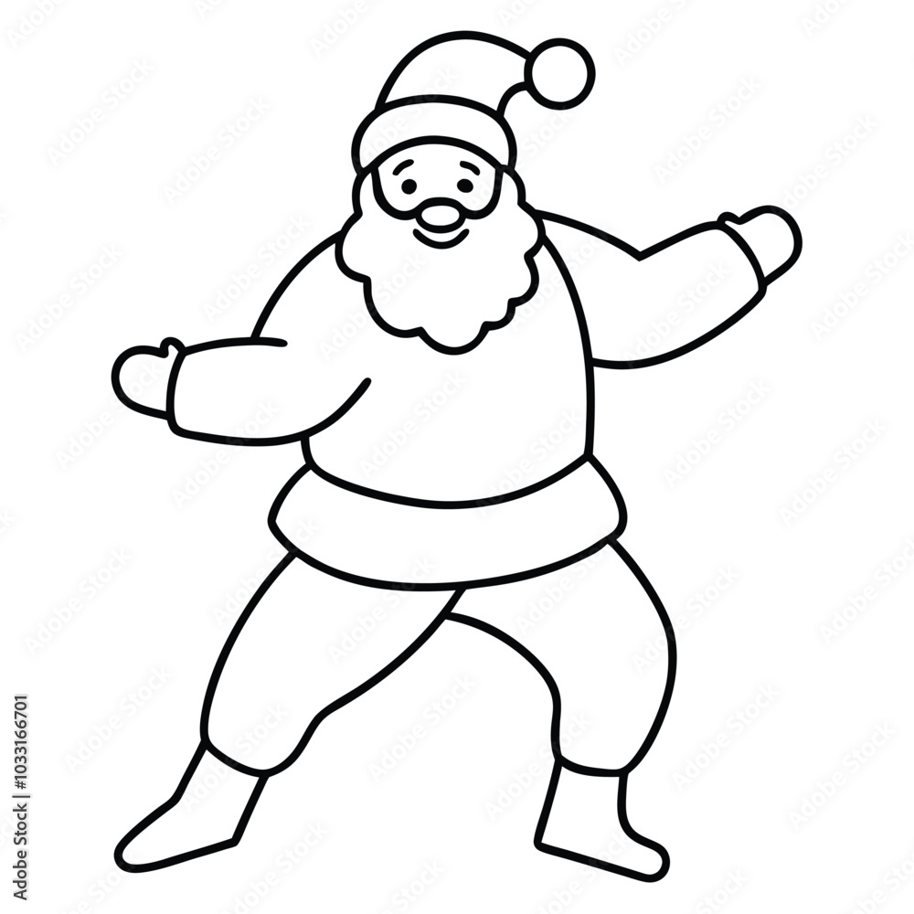 Poster Santa Claus Dance Minimalist Vector.