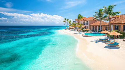 Naklejka premium beach at caribbean and sea