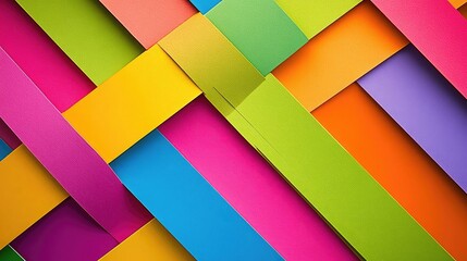 Obraz premium Colorful Paper Strips in a Woven Pattern