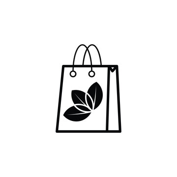 Icon autumn shoping bag vector illustration