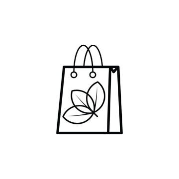 Icon autumn shoping bag vector illustration