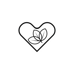 Icon autumn love, heart vector illustration.