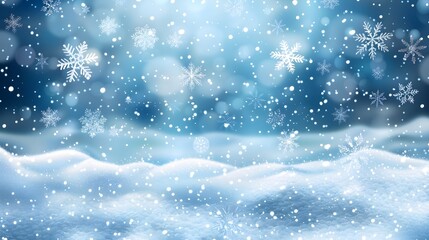 Fototapeta premium Snow. Realistic snow overlay background. Snowfall, snowflakes in different shapes and forms