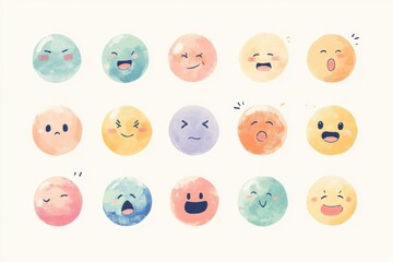 Generate an emoji sheet with various expressions and emotions