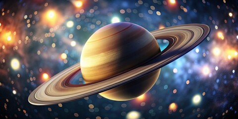 Stunning Saturn Planet Isolated on White Background with High Dynamic Range for Generative AI Projects