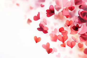 Romantic Valentine's Day Background with Cascading Pink Hearts