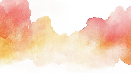 Obraz premium Abstract watercolor border in warm hues of orange and yellow