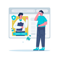 Online doctor consultation appointment vector illustration