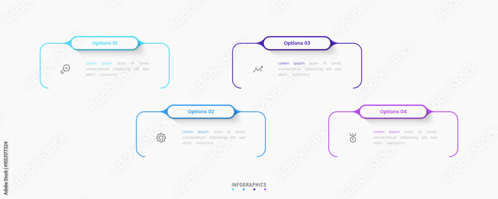 Wall mural Vector Infographic label design template with icons and 4 options or steps. Can be used for process diagram, presentations, workflow layout, banner, flow chart, info graph.