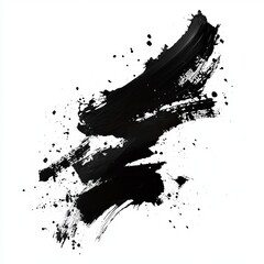 Naklejka premium Abstract black in splash paint brush strokes